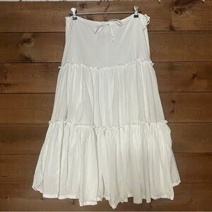 NWOT Vintage Old Navy white tiered boho full midi skirt country festival 4
